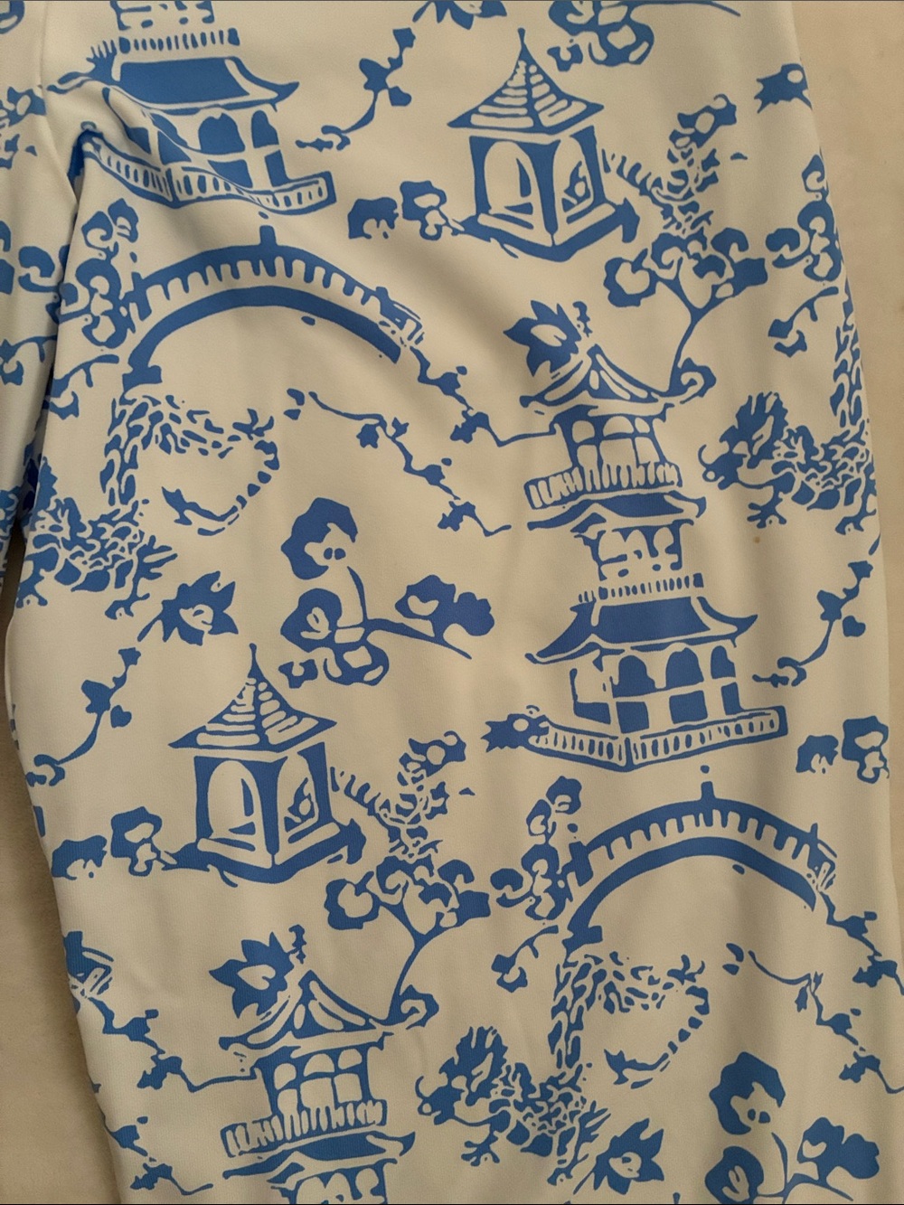 Jude Connally White and Blue Asian Print Pants - Picture 4 of 4